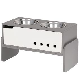 PawHut Elevated Dog Bowls, 3 Height Adjustable Raised Dog Bowls w/ Slow Feeder Mat, Stand, for Medium to Extra Large Dogs