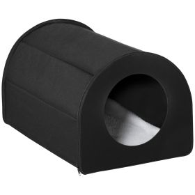 PawHut Winter Portable Heated Double Wide Water-Resistant Indoor Outdoor cat houses for multiple cats - Black