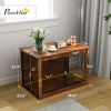 PawHut 39" Dog Crate Furniture with Flip-up Top Opening, 2 Doors, Dog Kennel Furniture for Large Dogs, Rustic Brown