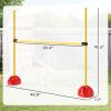 PawHut 5 Piece Dog Agility Course Backyard Set with 4 Height Adjustable Dog Agility Jumps, Carry Bag, Yellow