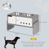 PawHut Elevated Dog Bowls, 3 Height Adjustable Raised Dog Bowls w/ Slow Feeder Mat, Stand, for Medium to Extra Large Dogs