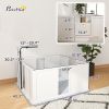PawHut Whelping Box for Dogs with Retractable Light Stand, Washable Waterproof Pee Pad & Adjustable Door, 39" x 38" x 19"