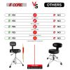 Drum Throne Padded Guitar Stool with Backrest Hydraulic Height Adjustable Music Chair For Adults And Kids w Anti Slip Rubber Feet - DS CH BLK REST-LVR