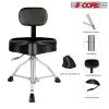 Drum Throne Padded Guitar Stool with Backrest Hydraulic Height Adjustable Music Chair For Adults And Kids w Anti Slip Rubber Feet - DS CH BLK REST-LVR