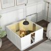 PawHut Whelping Box for Dogs with Retractable Light Stand, Washable Waterproof Pee Pad & Adjustable Door, 39" x 38" x 19"